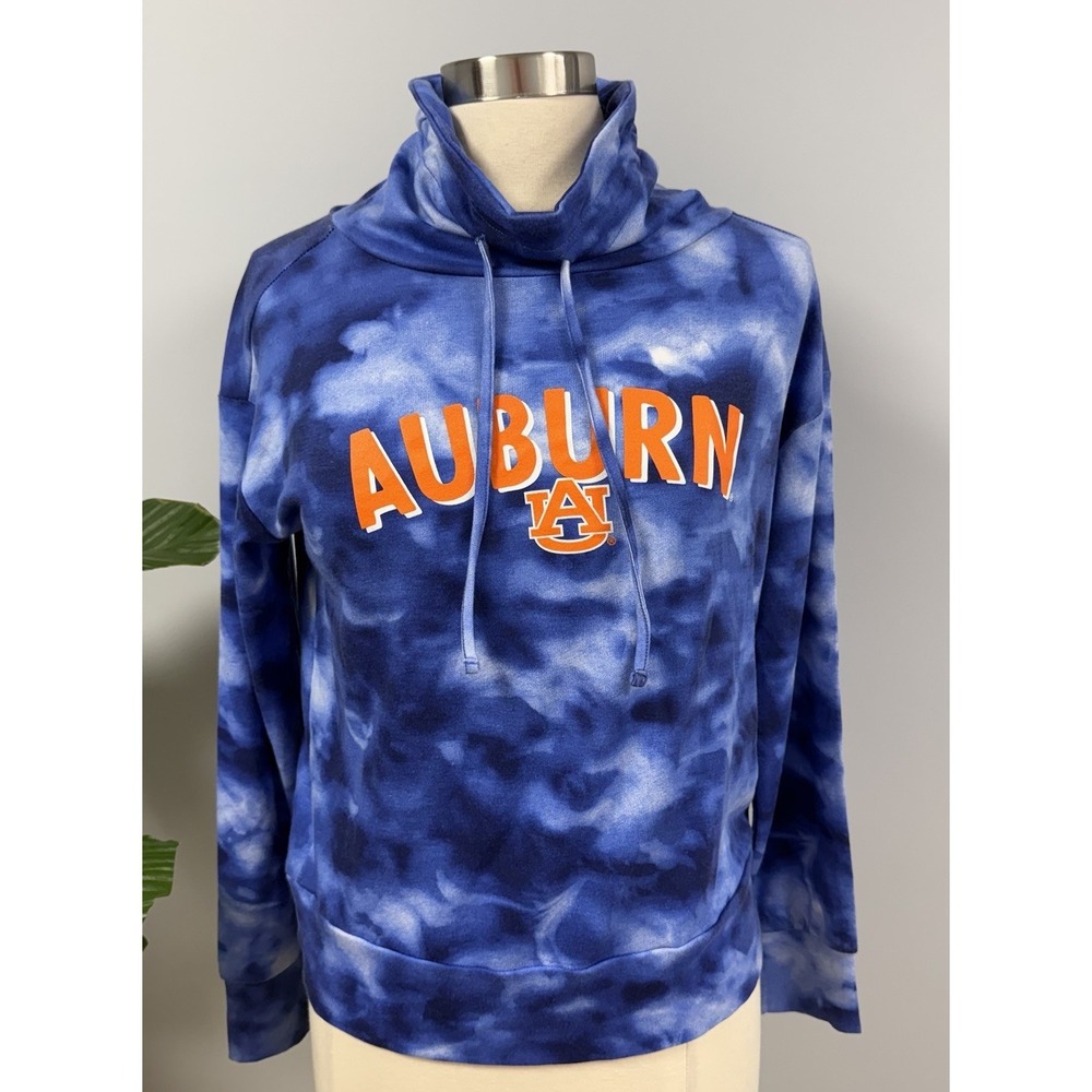 NWT Auburn Tigers Women's S Maddie Mock Neck Lightweight Sweatshirt Tie Dye NCAA